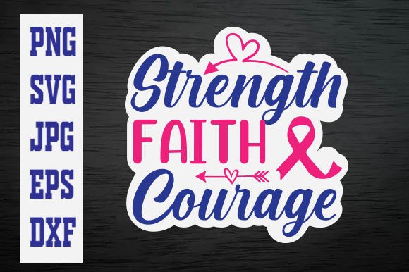 Strength Faith Courage Sticker Design Review for Real Embroidery Projects